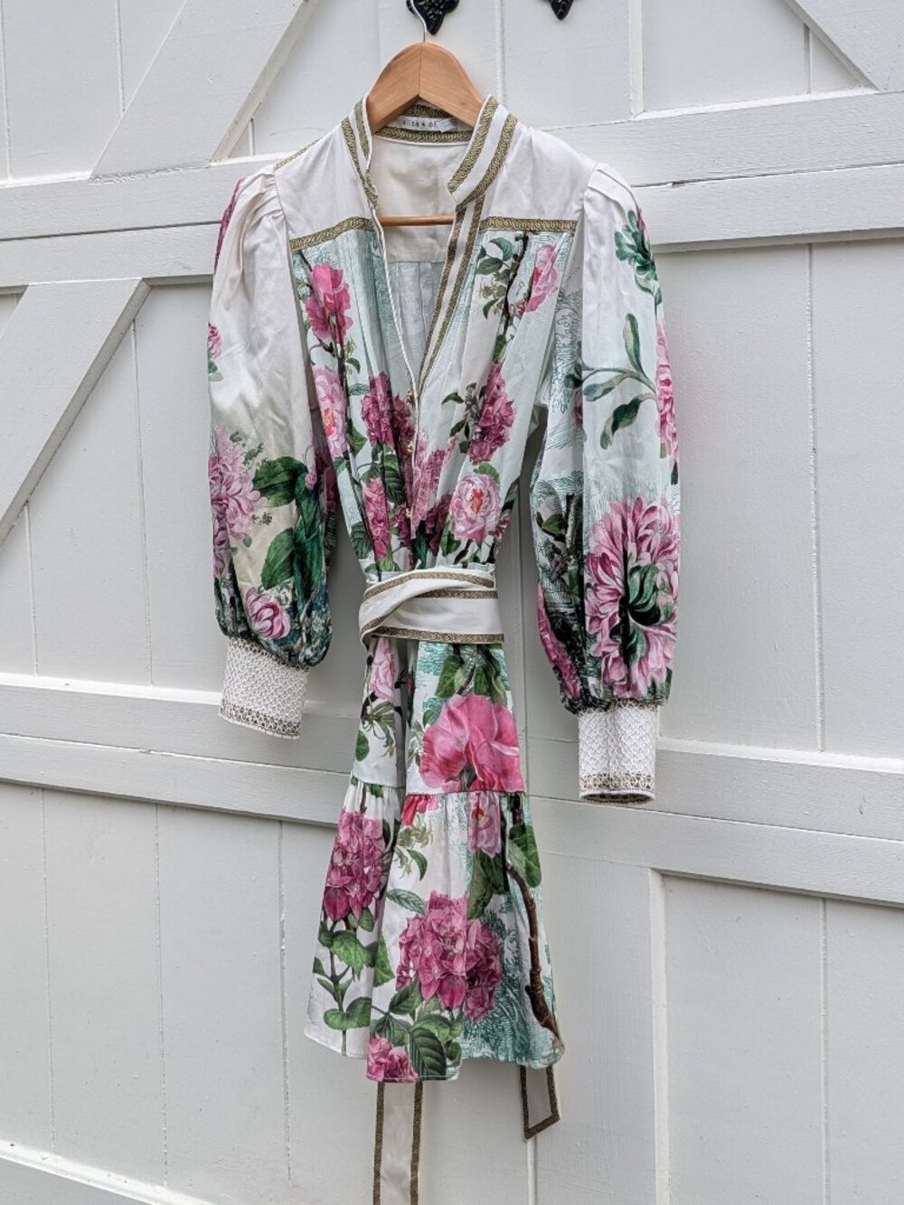 Alice + Olivia Cora Voluminous Tiered Mini Shirt Dress